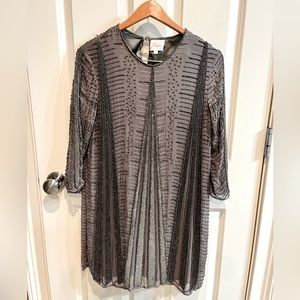 Gorgeous Parker beaded dress in silver grey.